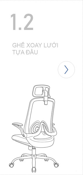 Ghế Xoay Lưới Tựa Đầu